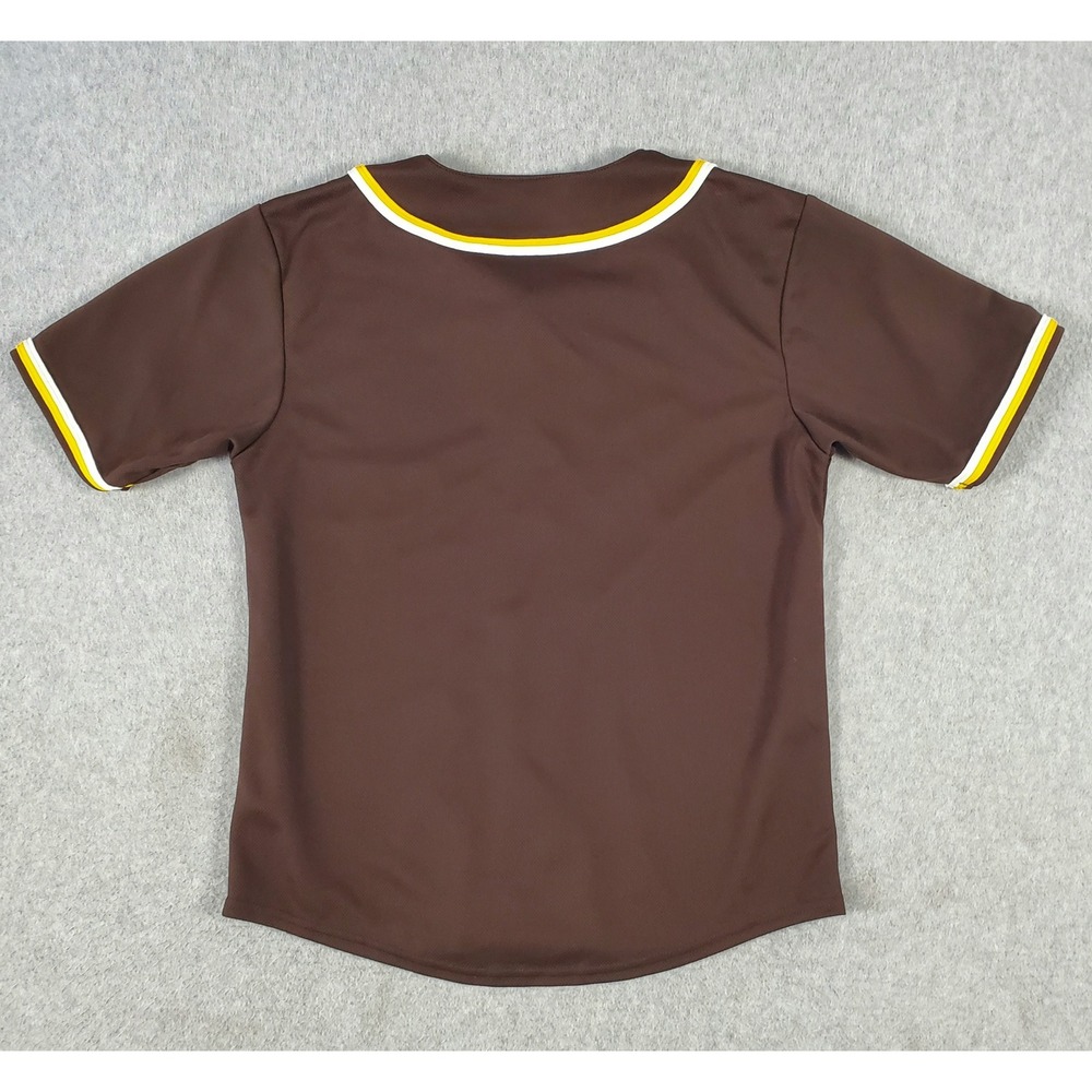 San Diego Padres Jersey Youth Boys Large Brown Button Front Team Logo Athletics - Picture 2 of 10